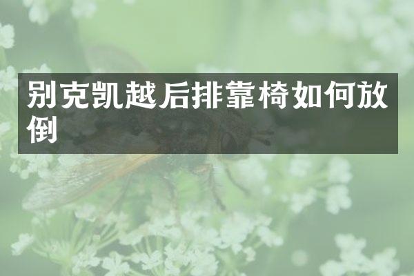 别克凯越后排靠椅如何放倒