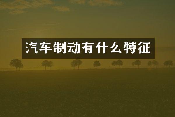 汽车制动有什么特征