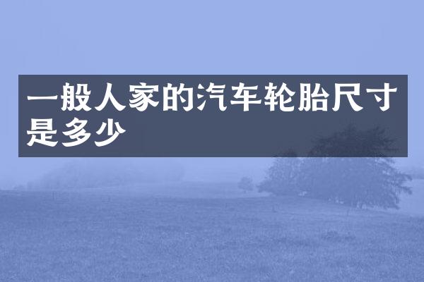 一般人家的汽车轮胎尺寸是多少