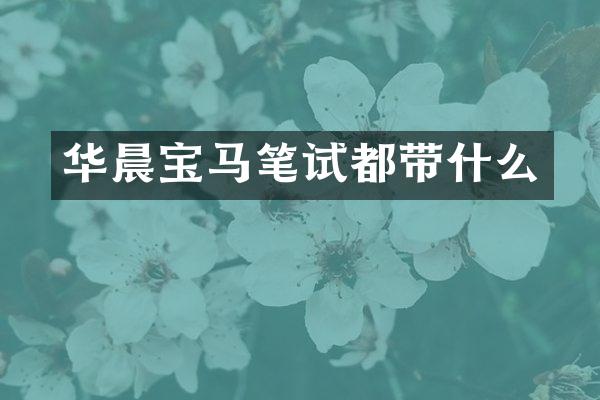 华晨宝马笔试都带什么