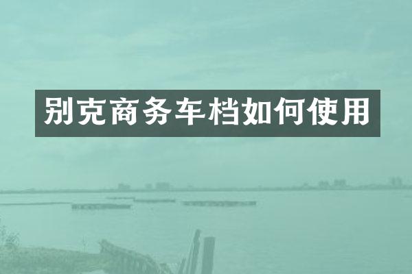 别克商务车档如何使用