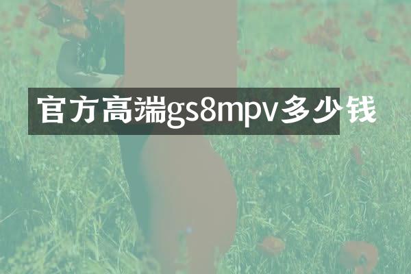 官方高端gs8mpv多少钱