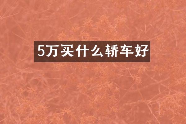 5万轿车好