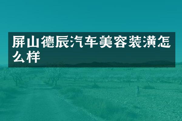 屏山德辰汽车美容装潢怎么样