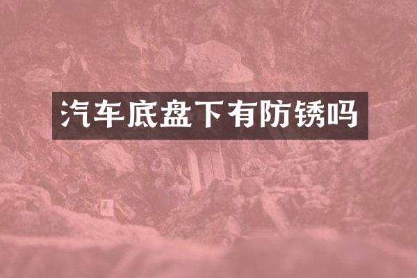 汽车底盘下有防锈吗