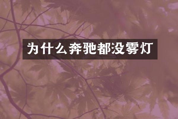 为什么奔驰都没雾灯