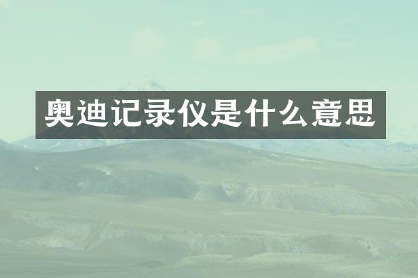 奥迪记录仪是什么意思