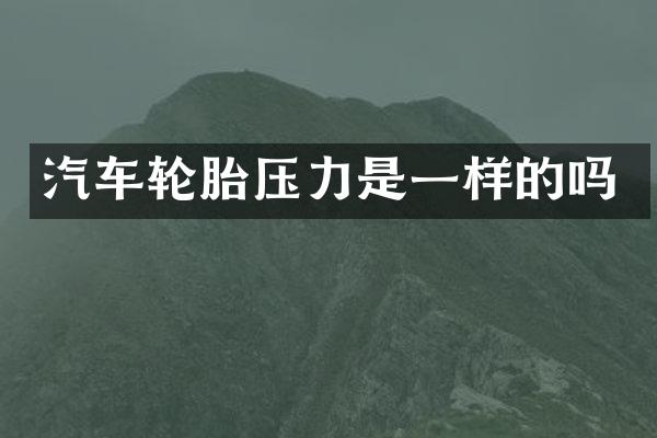 汽车轮胎压力是一样的吗