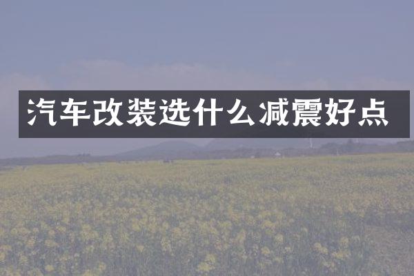 汽车改装选什么减震好点