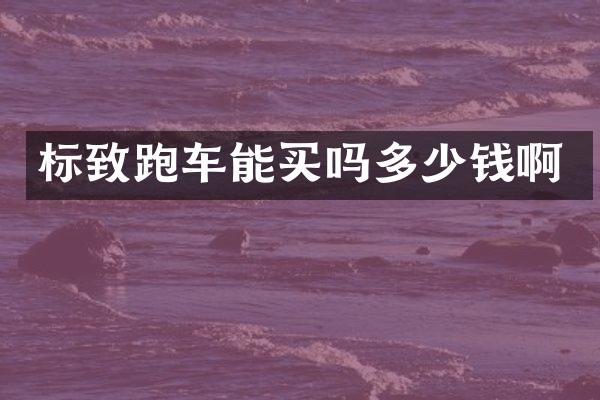 标致跑车能买吗多少钱啊