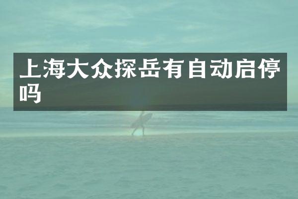上海大众探岳有自动启停吗
