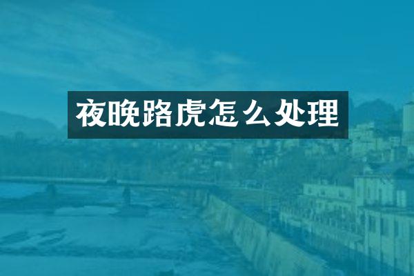 夜晚路虎怎么处理