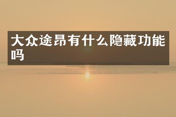 大众途昂有什么隐藏功能吗