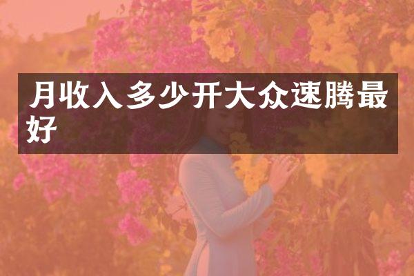 月收入多少开大众速腾最好