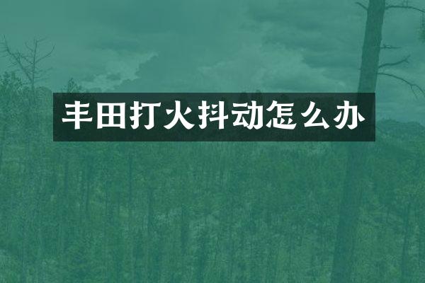丰田打火抖动怎么办