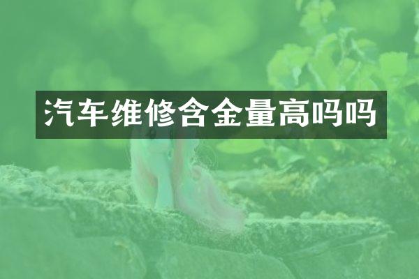 汽车维修含金量高吗吗