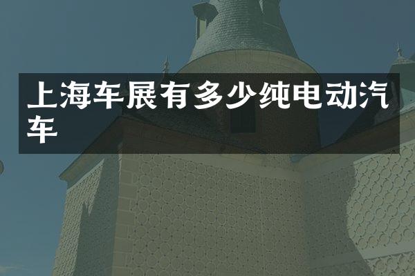 上海车展有多少纯电动汽车