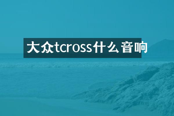 大众tcross什么音响