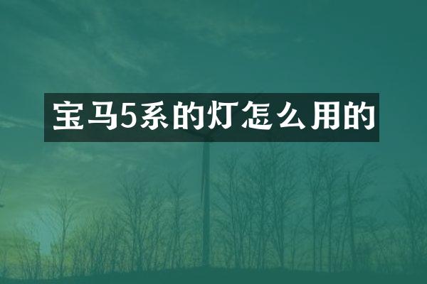宝马5系的灯怎么用的