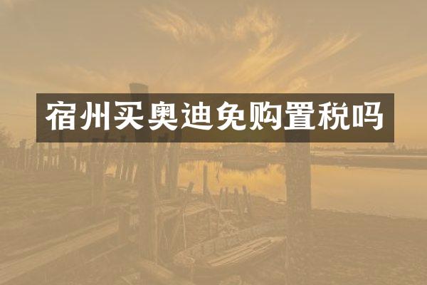 宿州买奥迪免购置税吗