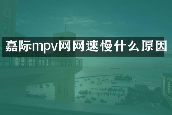 嘉际mpv网网速慢什么原因