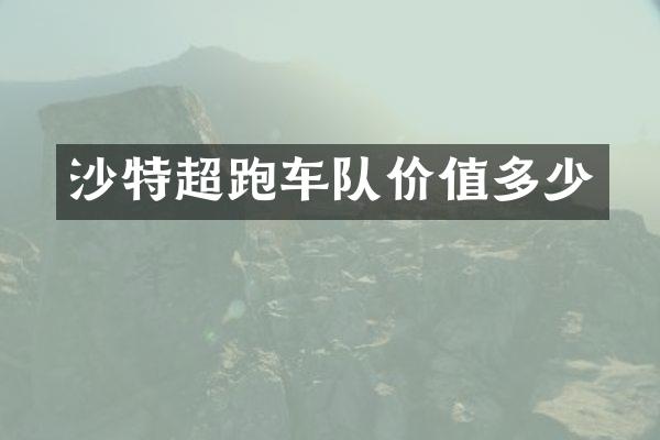 沙特超跑车队价值多少