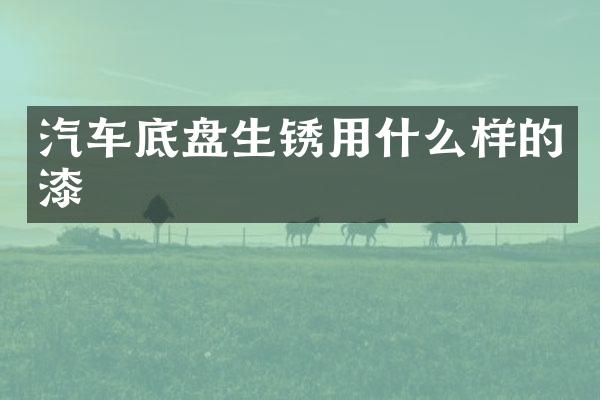 汽车底盘生锈用什么样的漆