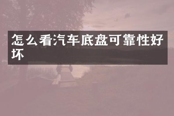怎么看汽车底盘可靠性好坏