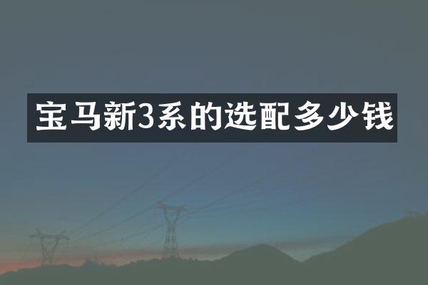 宝马新3系的选配多少钱