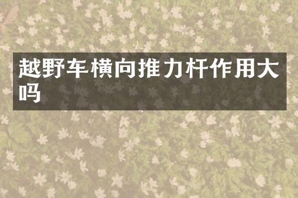 越野车横向推力杆作用大吗