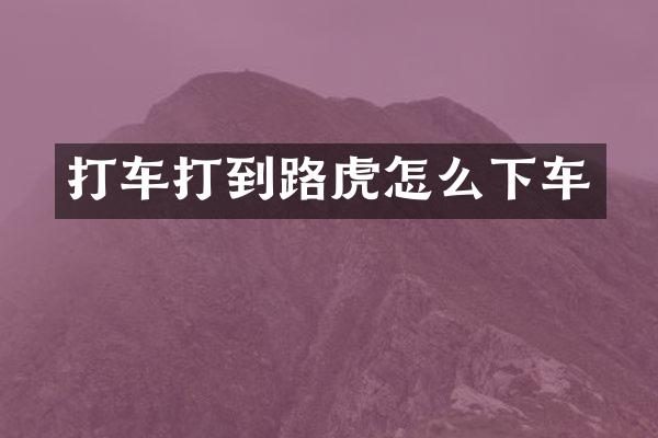 打车打到路虎怎么下车