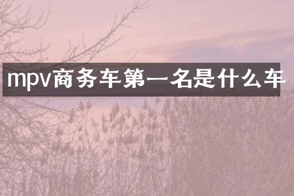 mpv商务车第一名是什么车