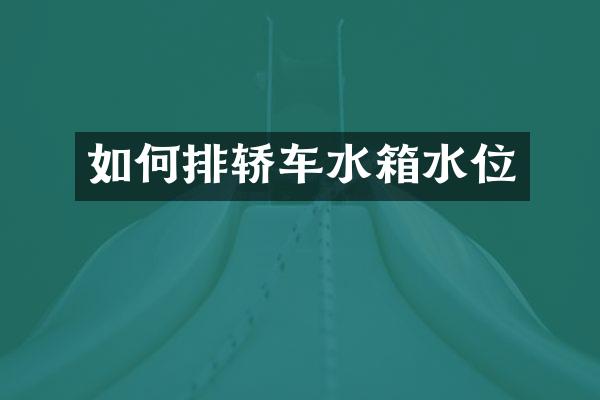 如何排轿车水箱水位