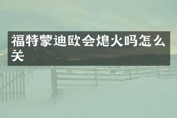 福特蒙迪欧会熄火吗怎么关