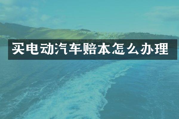 买电动汽车赔本怎么办理