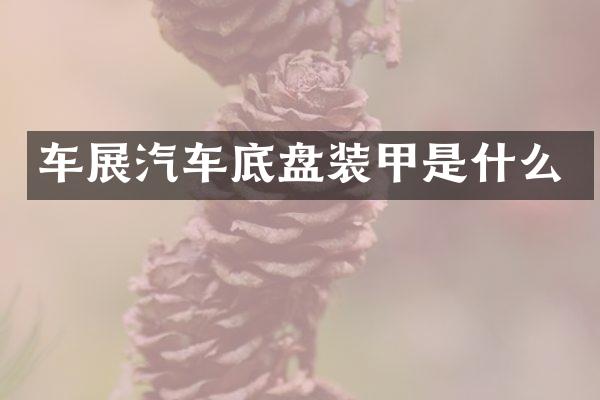 车展汽车底盘装甲是什么