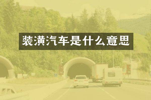 装潢汽车是什么意思
