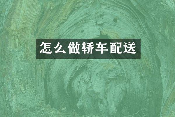 怎么做轿车配送