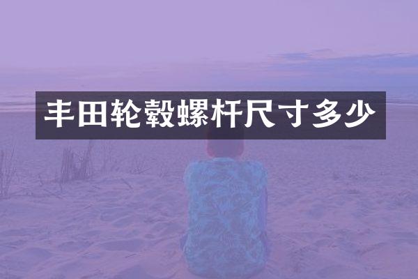 丰田轮毂螺杆尺寸多少