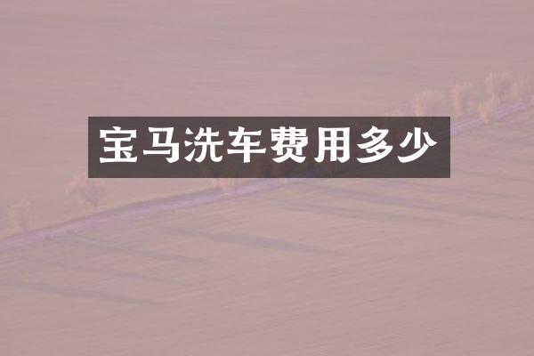 宝马洗车费用多少