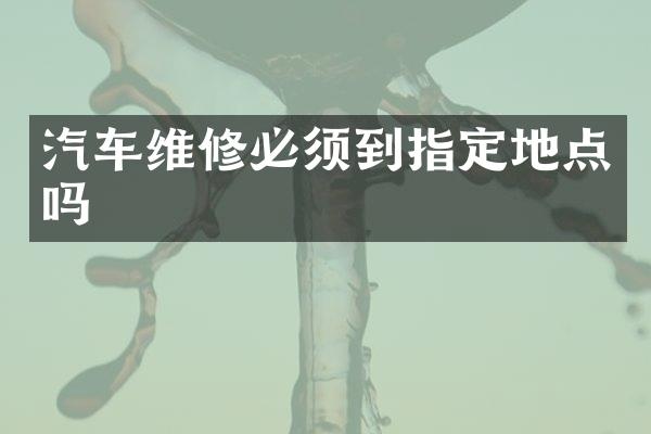 汽车维修必须到指定地点吗