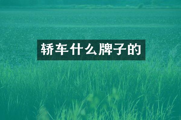 轿车什么牌子的