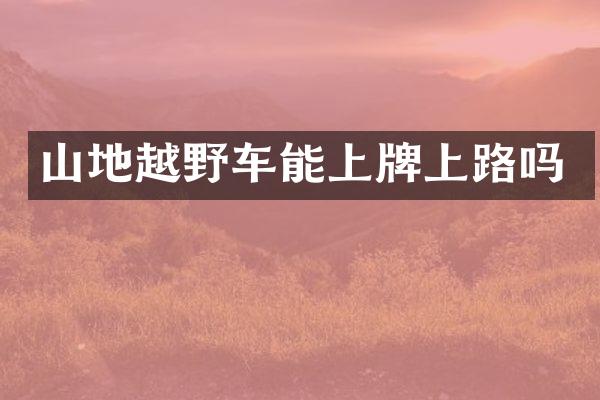 山地越野车能上牌上路吗