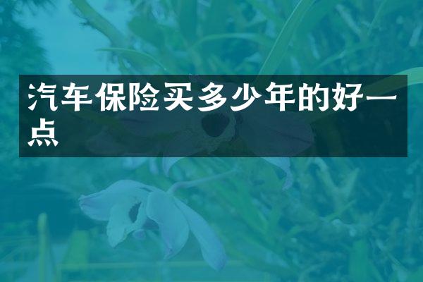 汽车保险买多少年的好一点