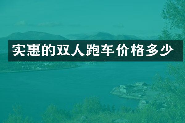 实惠的双人跑车价格多少