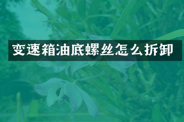 变速箱油底螺丝怎么拆卸