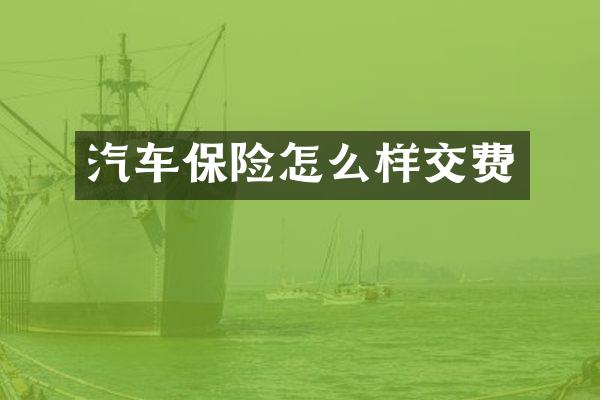 汽车保险怎么样交费