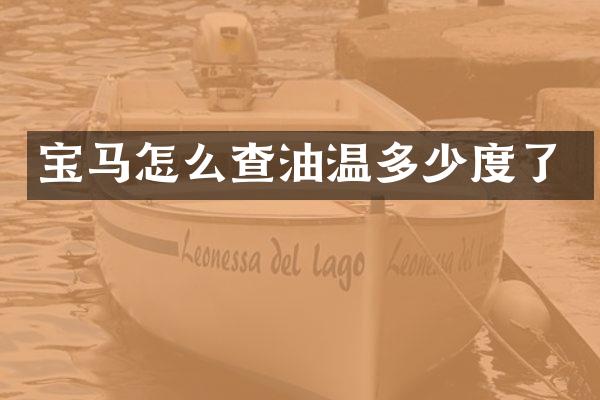 宝马怎么查油温多少度了
