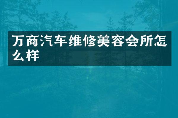 万商汽车维修美容会所怎么样