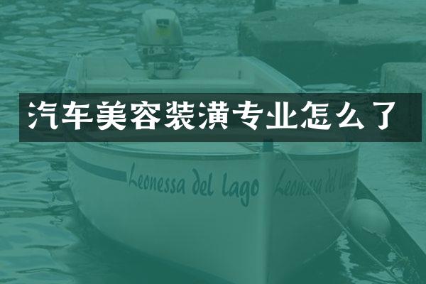 汽车美容装潢专业怎么了